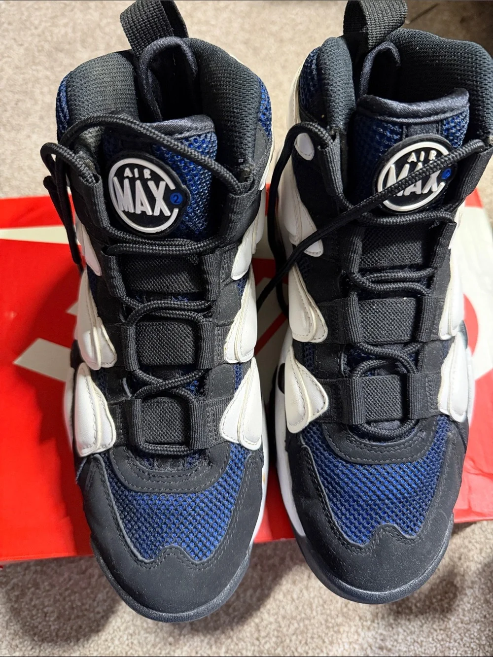Nike Men’s Black, Navy & White Air Max High-Top Sneakers
